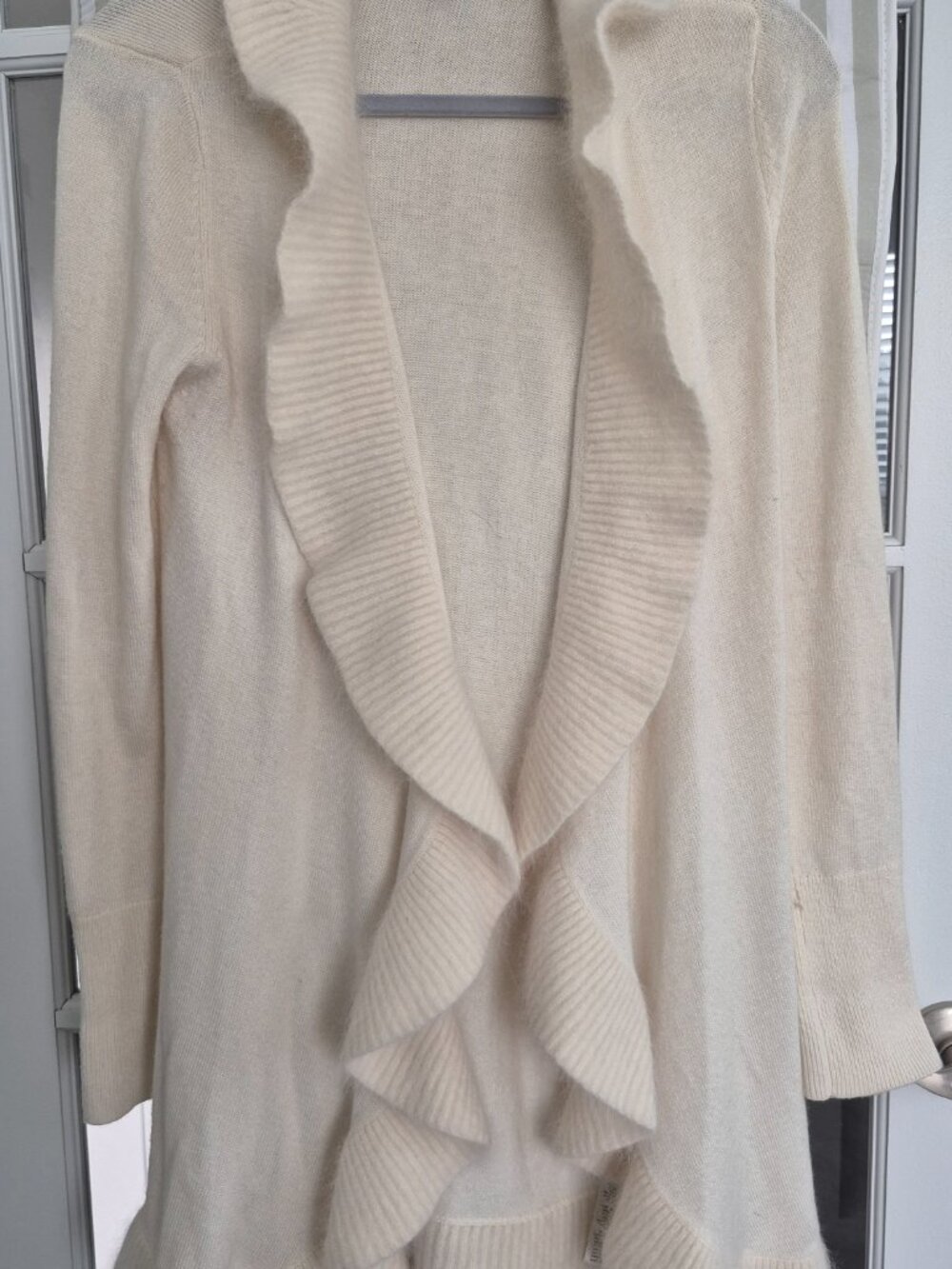 WHBM White House Black Market Rabbit Fur Trim Cardigan – Size S